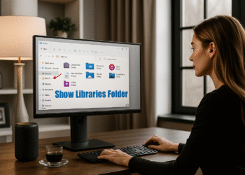 Cómo Mostrar u Ocultar Bibliotecas en Windows 11 - Guía Windows 11: Explorador de archivos con la carpeta Bibliotecas resaltada en el panel lateral, mostrando cómo mostrar u ocultar Bibliotecas en el PC.