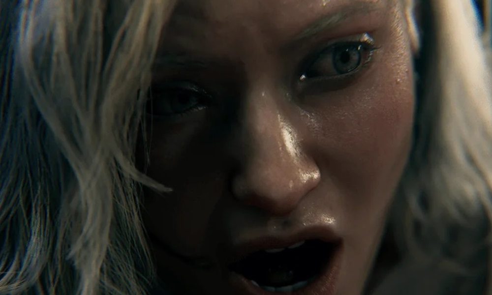 Persyaratan Resident Evil Requiem - Tampilan dekat karakter wanita yang ketakutan dalam Resident Evil Requiem untuk PC, gambar promosi berkualitas tinggi yang menggambarkan persyaratan dan grafis permainan video horor.
