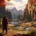 Sekiro en PS5 en 2026: guerrero samurái con katana observando un valle montañoso con río y templos al fondo, gráficos mejorados y ambientación épica estilo Japón feudal.