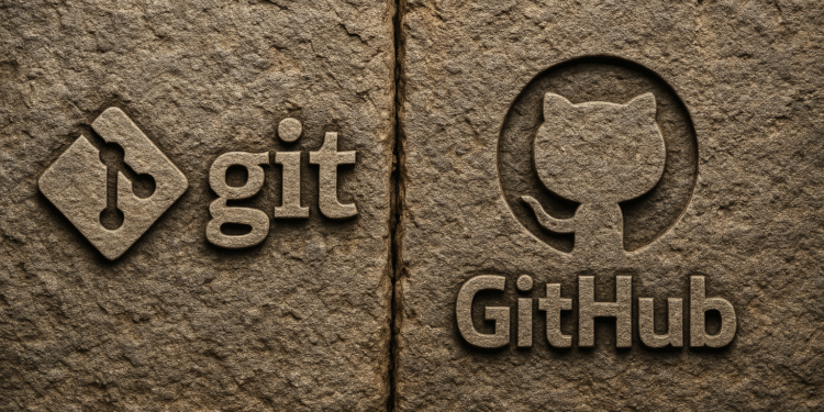 Git vs GitHub comparison image with Git logo and GitHub Octocat logo side by side, highlighting version control vs repository hosting.