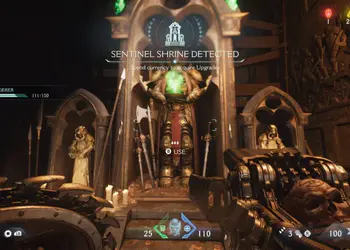 Mejorar armas y escudos - Doom The Dark Ages: captura del Santuario Centinela donde gastar moneda para mejorar armas y escudos; guía de upgrades y trucos secretos.