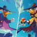 Darkwing Negaduck Winterspell- Ilustración de Disney Lorcana Winterspell mostrando dos versiones de Darkwing Duck enfrentadas, con atuendos alternativos, acción dinámica y estilo artístico del nuevo set de cartas coleccionables.