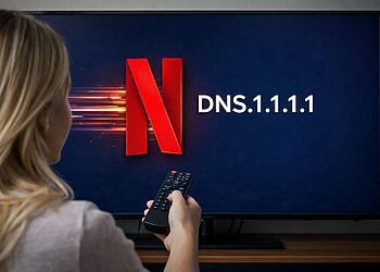DNS sulle Smart TV e il suo reale impatto su Netflix e lo streaming 4 DNS su Smart TV: impostazione del DNS 1.1.1.1 su Smart TV per migliorare la velocità e lo streaming di Netflix, visualizzando la schermata Netflix su una Smart TV.