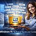 Modo Dios Windows 11: mujer sosteniendo laptop con carpeta “God Mode” y opciones avanzadas del sistema para configuración, herramientas administrativas y optimización del PC.