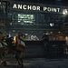 Prioridades de desarrollo Starfield: escena en Anchor Point con personajes en un bar espacial futurista y robot industrial en un entorno de ciencia ficción del videojuego de Bethesda.