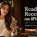 Mensajes leídos en iPhone - Mujer leyendo mensajes en un iPhone junto al texto “Read Receipts on iPhone”, guía para gestionar confirmaciones de lectura en iOS actual.